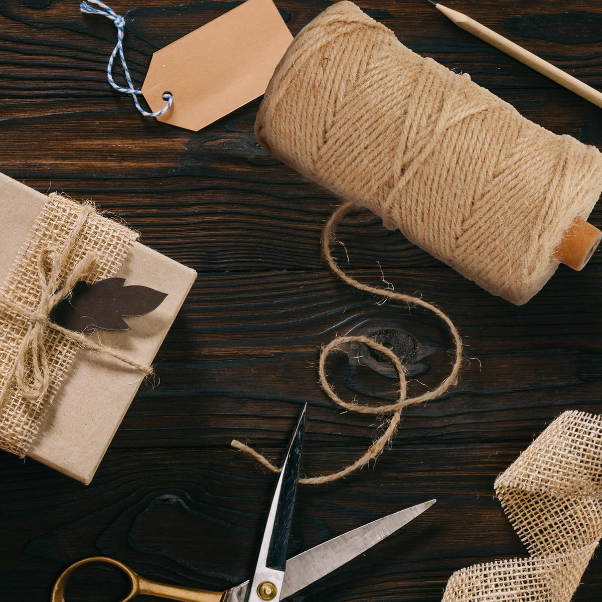 YWEAUIV jute twine 3mm with four-ply strength for sturdy packaging.