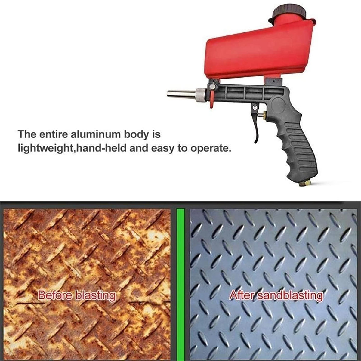 YWHWLX aluminum body keeps weight low for extended handheld use.