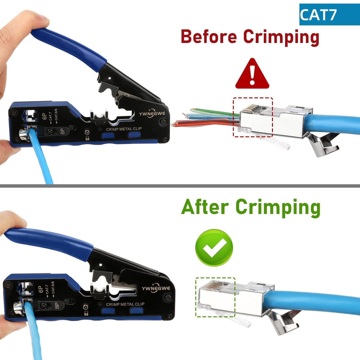 YWNEGWE dovetail clamping port secures connectors to prevent slips.