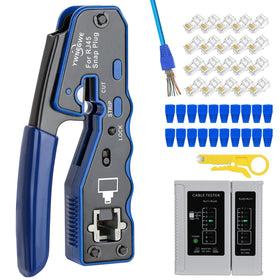 YWNEGWE RJ45 crimp tool front view for precise pass-through terminations