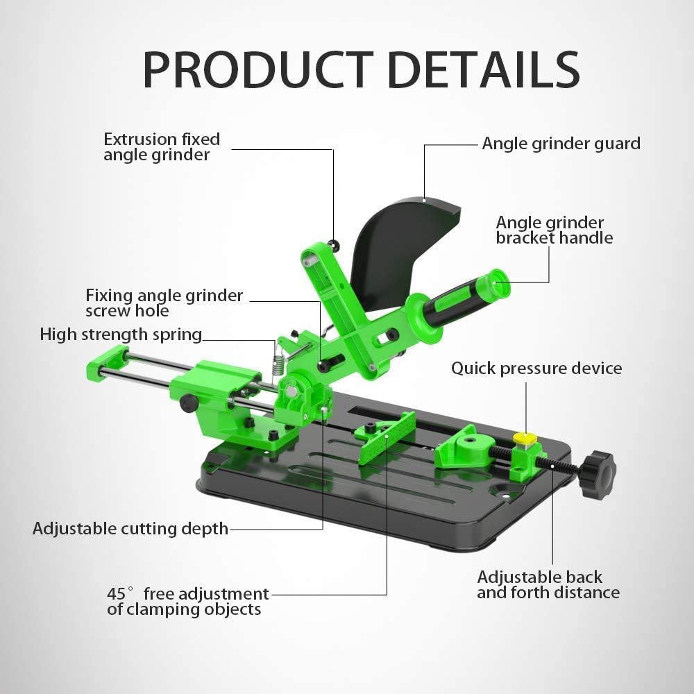 YWY stand side view highlights sturdy cast-iron base for stable cuts