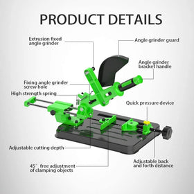YWY stand side view highlights sturdy cast-iron base for stable cuts