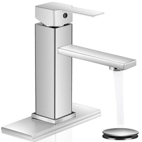 YXOCVIR brushed nickel faucet for easy single-hole vanity installation.