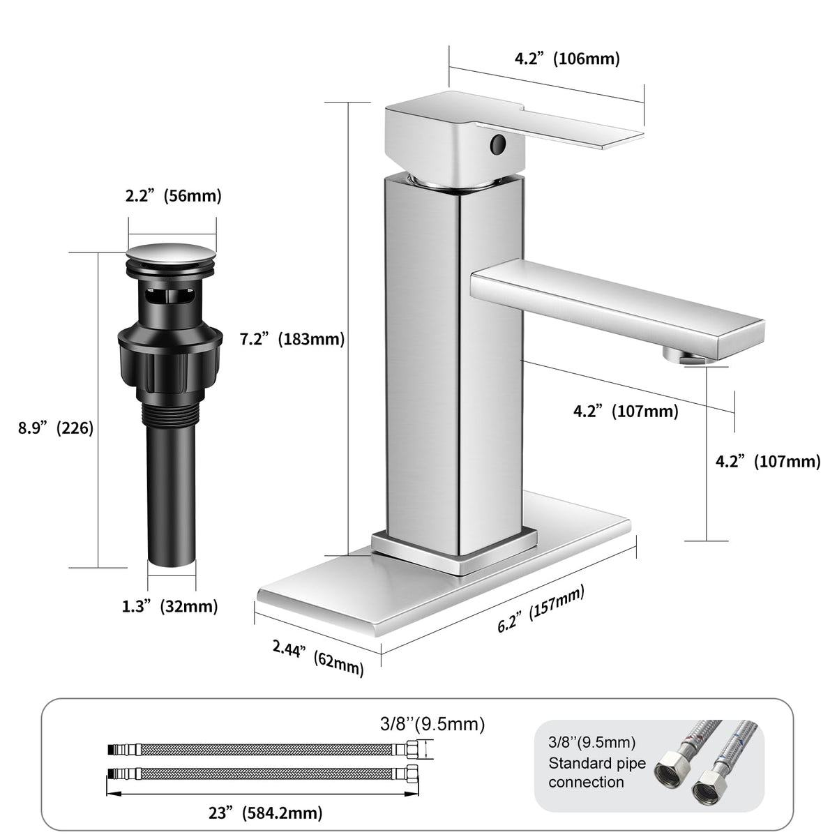 YXOCVIR brushed nickel finish suits vanity or RV use.