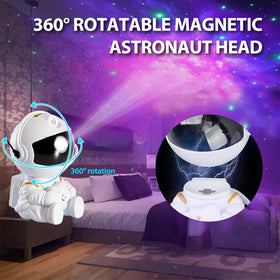 YXQUA Astronaut Star Projector palm-sized design fit for desk, kids' rooms, or car interiors.