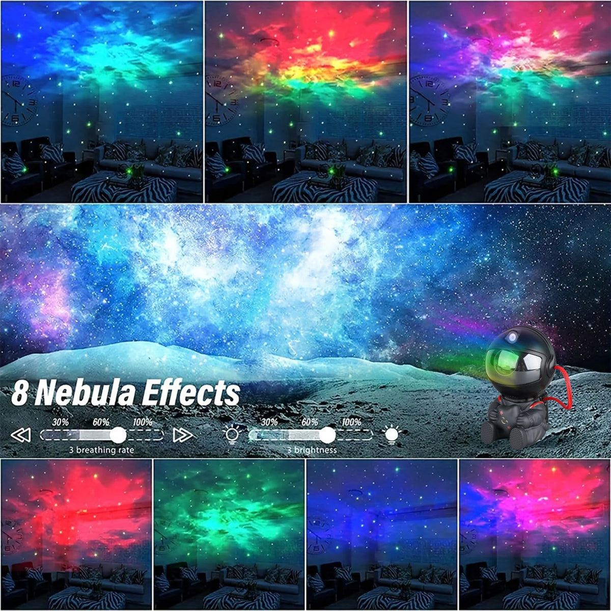 YXQUA Star Projector with 8 remote modes enables easy ambiance tweaks.