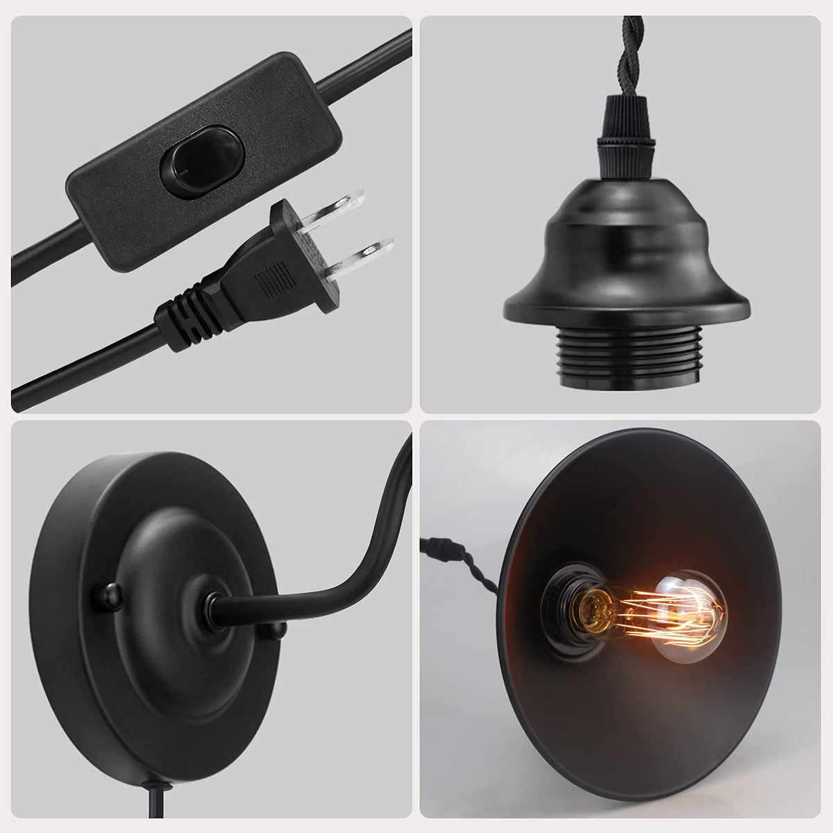 YXTH gooseneck wall lamp mounted on wall adds flexible lighting.