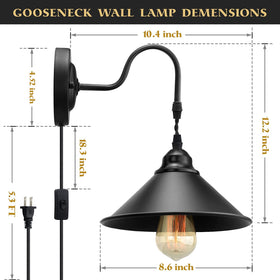 YXTH wall sconce closeup shows durable black metal shade for modern interiors.