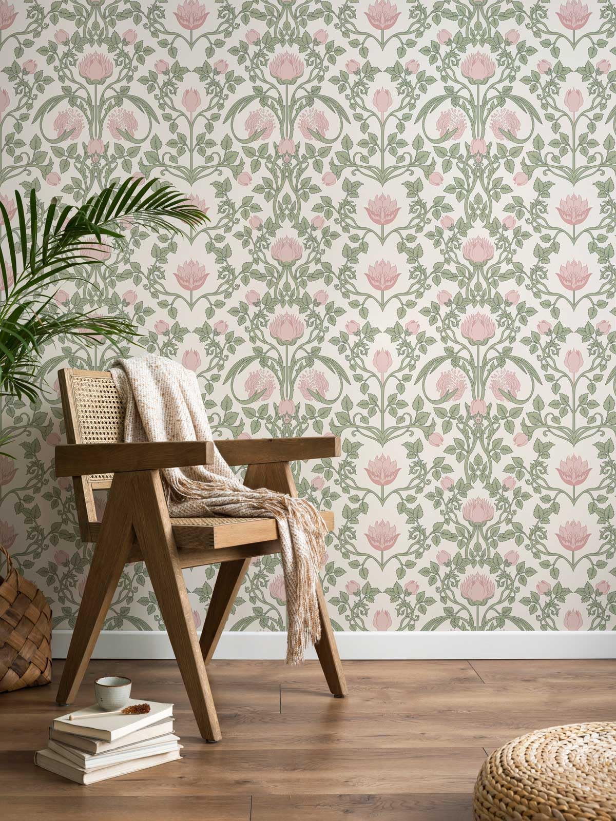 YXTII floral wallpaper full roll with pink and green florals for quick room refresh
