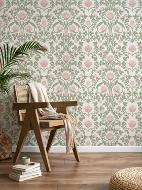 YXTII floral wallpaper full roll with pink and green florals for quick room refresh