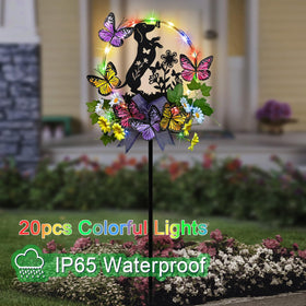 YY Gardenia garden stake adds whimsical touch to lawn and keeps nights safe.