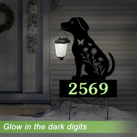 YY Gardenia metal dog silhouette address sign adds modern garden decor