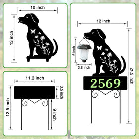 YY Gardenia outdoor garden decor with dog silhouette stake for charm
