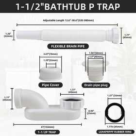 YYinno low-profile drain fits under tubs with minimal clearance.