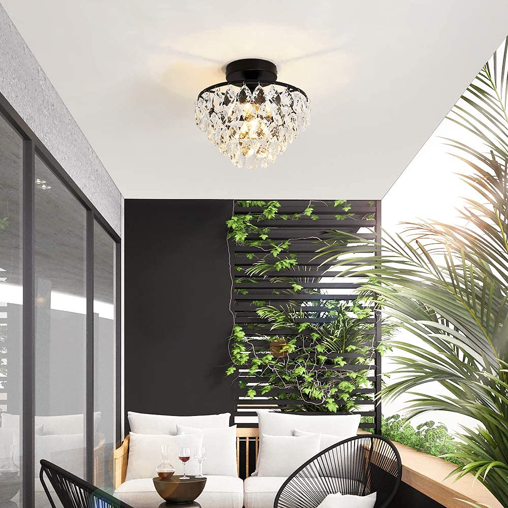 YYJLX modern crystal lamp enhances closet lighting with subtle sparkle