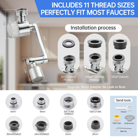 YYKBZ faucet adapter-ready design fits 99% of household faucets.