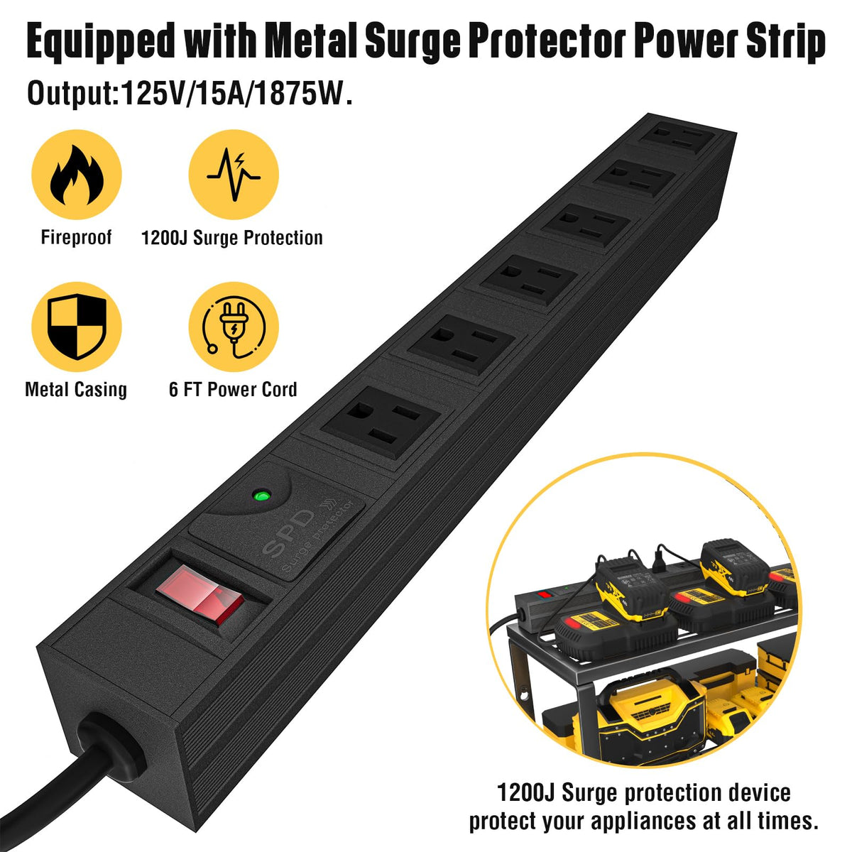 YYR 32-inch wall mount saves workshop space by centralizing drills and batteries