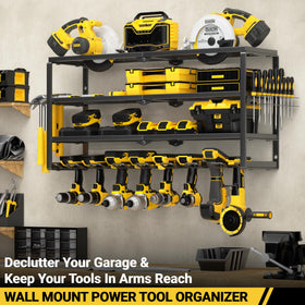 YYR 32-inch drill rack with eight slots for orderly tool storage.