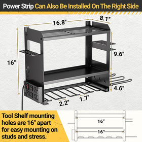 YYR garage workspace layout showing organized tool storage