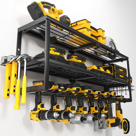 YYR heavy-duty power tool organizer wall mount with eight slots keeps tools organized