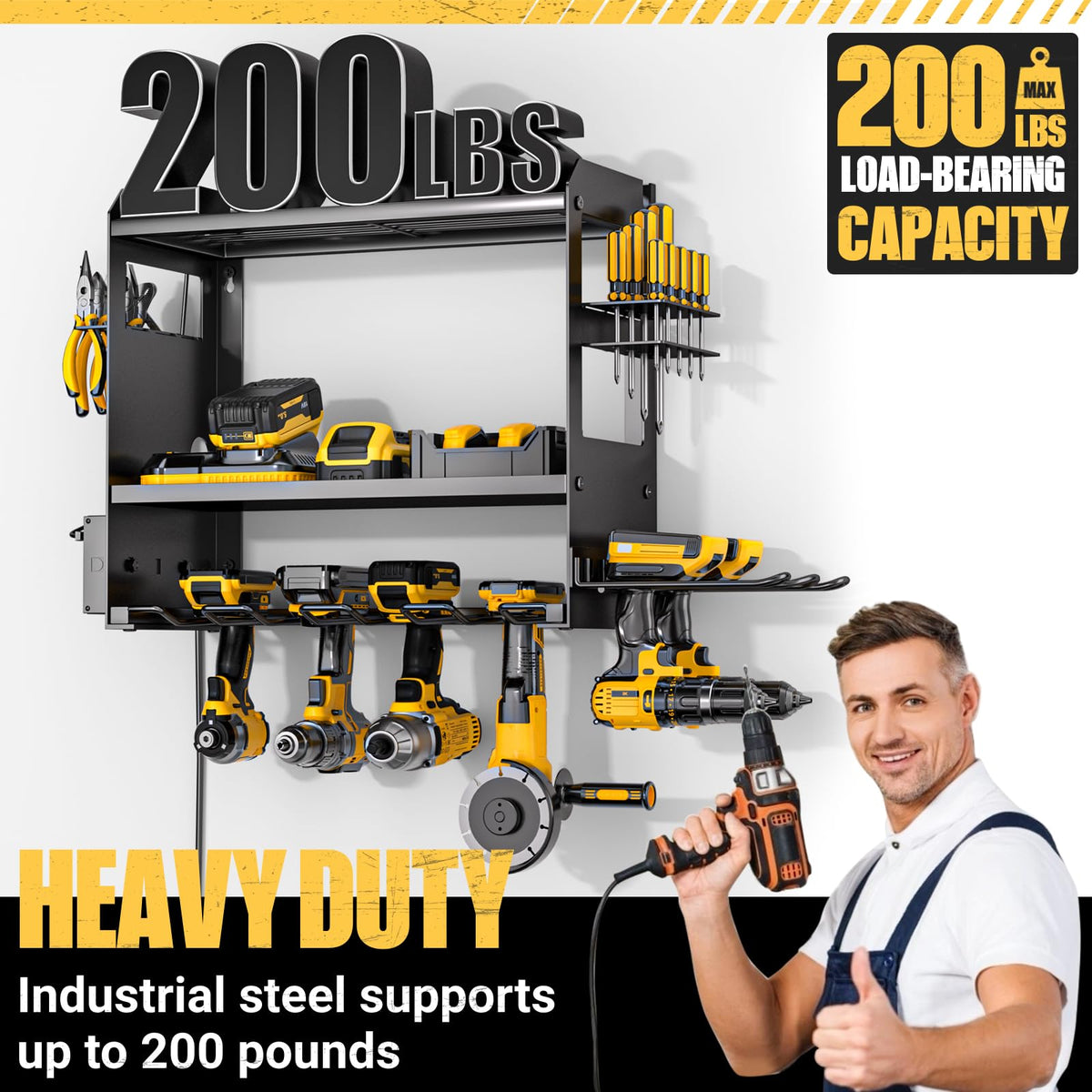 YYR industrial steel frame with black powder coat durable finish