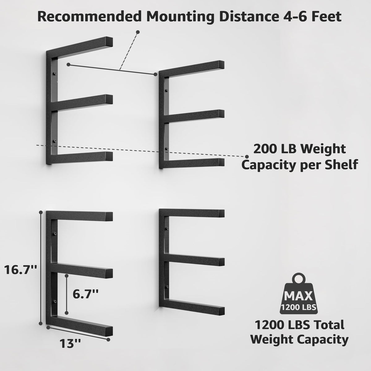 YYR six-level lumber storage shelf demonstrates generous capacity for long items.