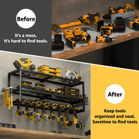 YYR sturdy metal tool rack ensures durable garage storage