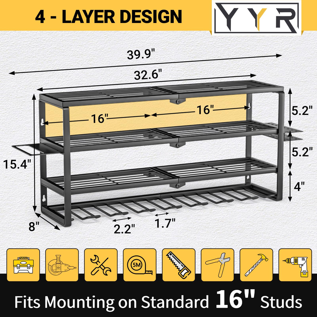 YYR tool holder fits common workshop layouts.