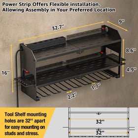 YYR taller middle shelf clearance for charger fitting