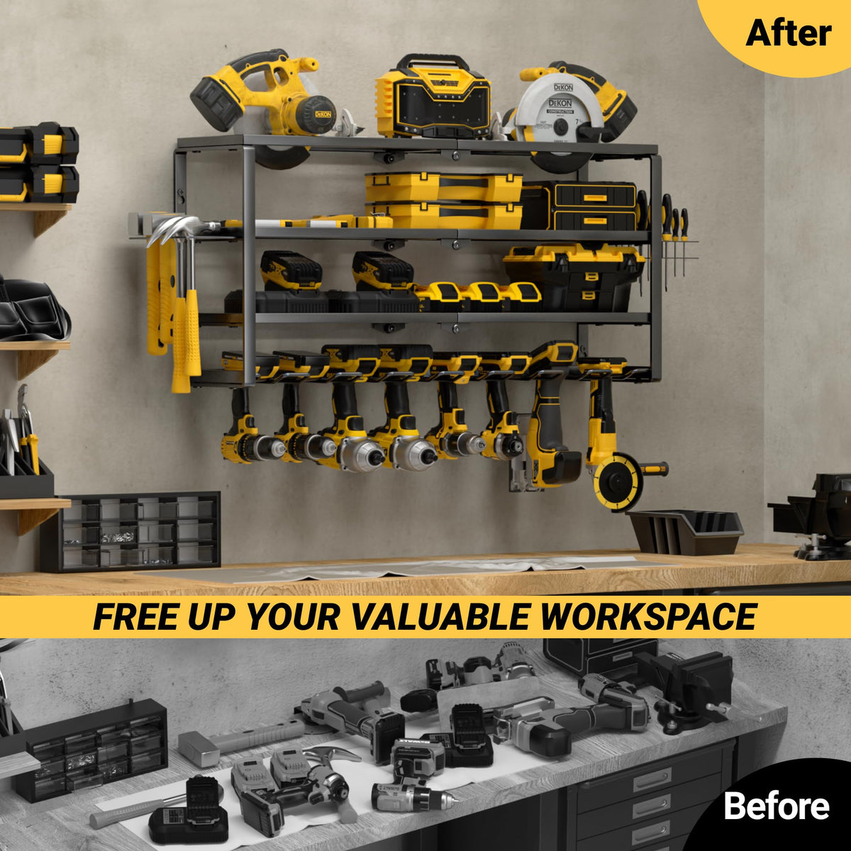YYR wall-mount installation kit makes setup quick and stable.