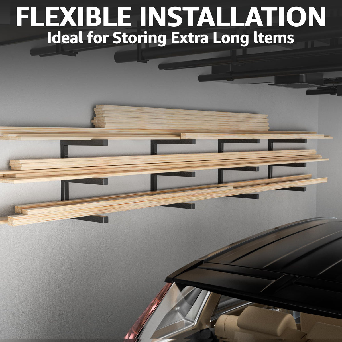 YYR wall-mount design frees floor space in garages, sheds, and workshops.