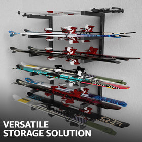 YYR wall-mounted storage keeps pipes, ladders, skis neatly within reach.