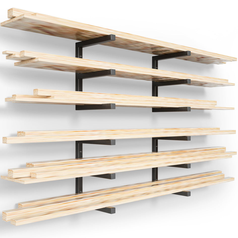 YYR wood organizer wall-mounted rack on a bright garage wall for clutter-free space.