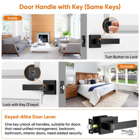YYTDZSW keyed-alike door lock set enables convenient master-key access.