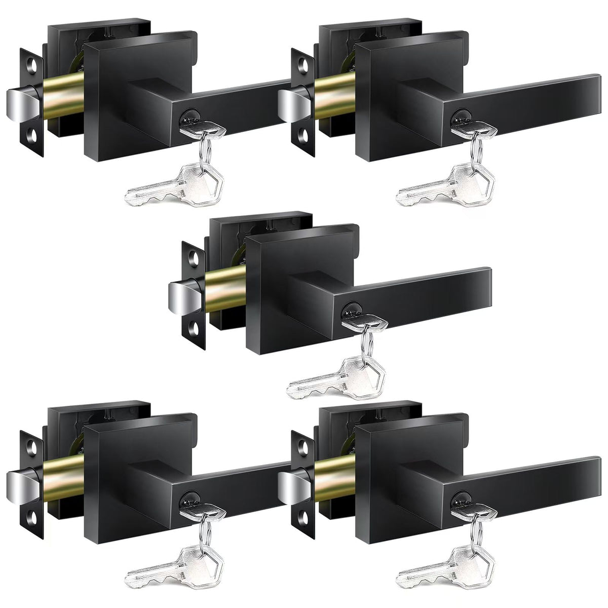 YYTDZSW matte black door handle with reversible lever for easy DIY installation.