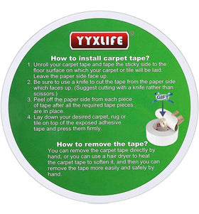 YYXLIFE multi-purpose rug tape for area rugs and runners.