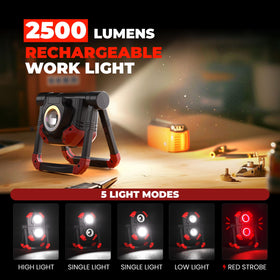 YZONI LED work light 360 rotation stand with magnetic base enables hands-free use.