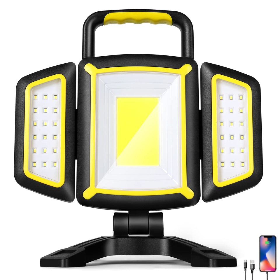 YZONI rechargeable work light main lamp for broad area illumination at job sites