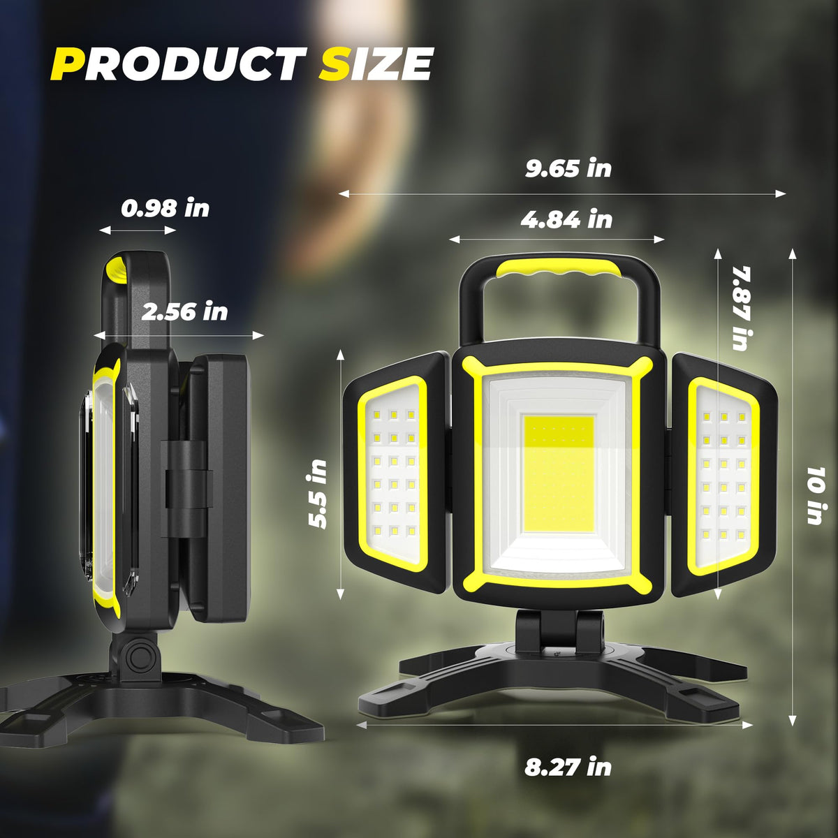 YZONI work light suitable for garage, car repairs, and camping