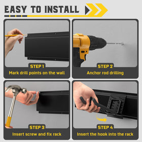 Garage tool storage by YZSFMZGE keeps gear organized and accessible.