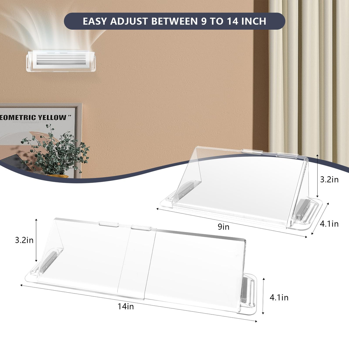 YZXTECNIP adjustable extender for vents enables customized installation on various sizes.