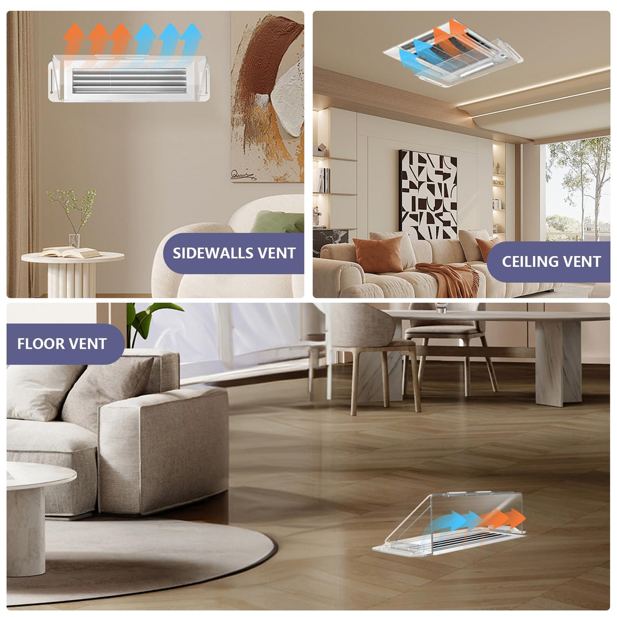 YZXTECNIP versatile use on floors ceilings and walls directs airflow effectively.