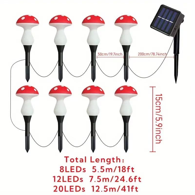 YZYOE red solar mushrooms enhance courtyards with warm, inviting light