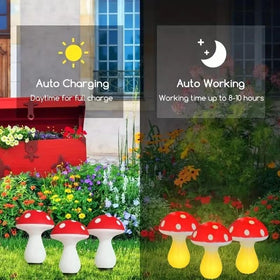 YZYOE outdoor mushroom light highlights garden borders with waterproof durability