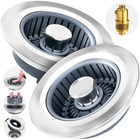 zaa 2-pack sink drain strainer front view showing dual stainless units for quick clogs prevention