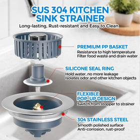zaa unit installed in a US standard 3-1/2 inch drain hole
