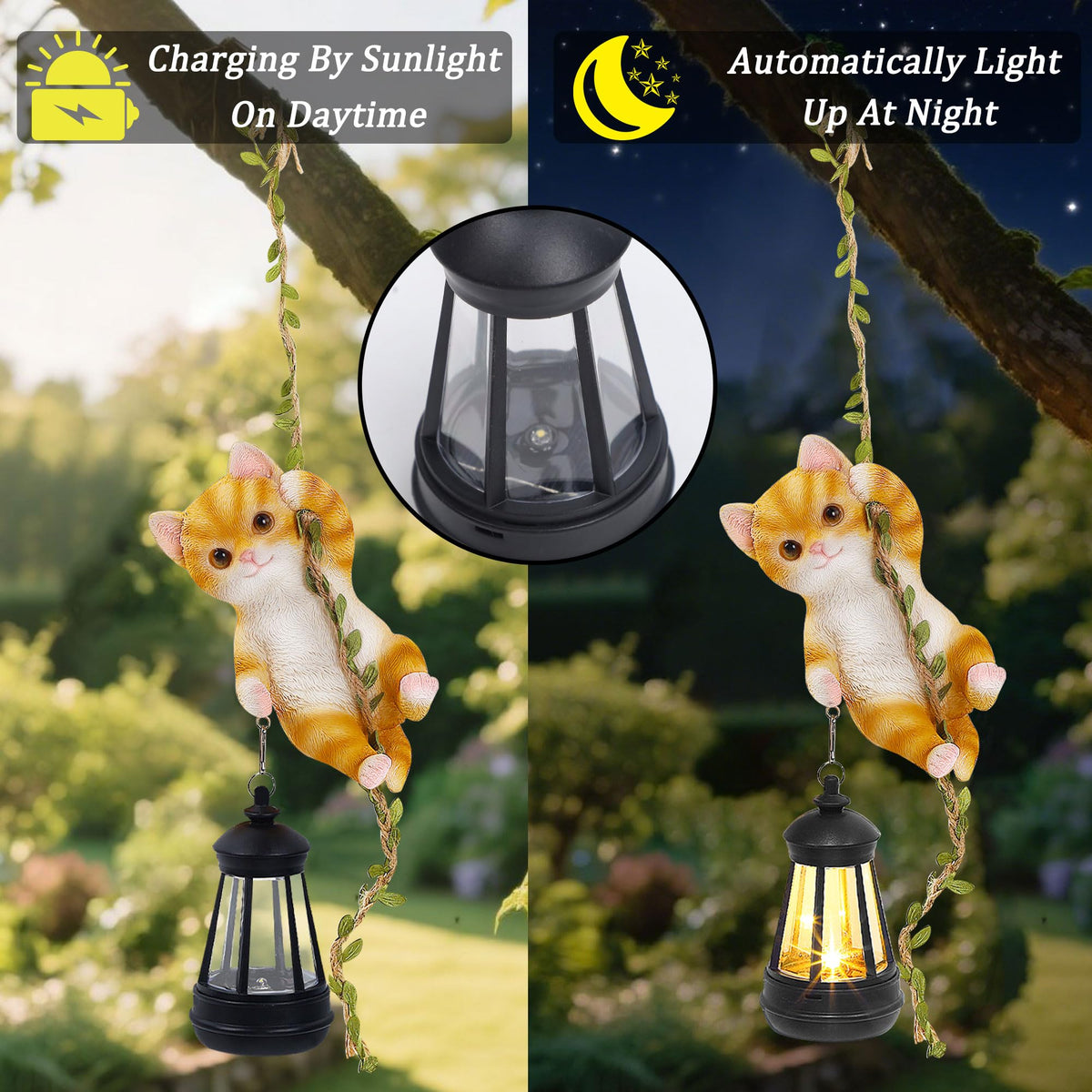 ZaaYee ginger kitty outdoor ornament brightening garden edges
