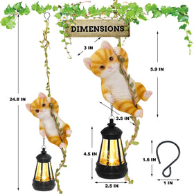 ZaaYee orange resin cat lantern adds warm porch light for evenings