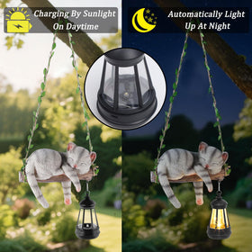 ZaaYee resin cat figure showcases weatherproof outdoor detail.