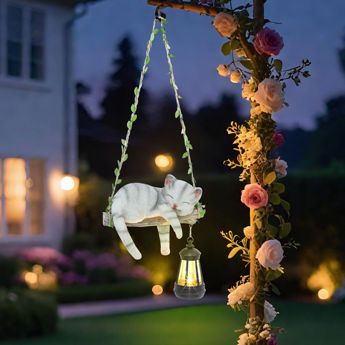 ZaaYee twenty-two-point-six-inch cat sculpture fits balconies.
